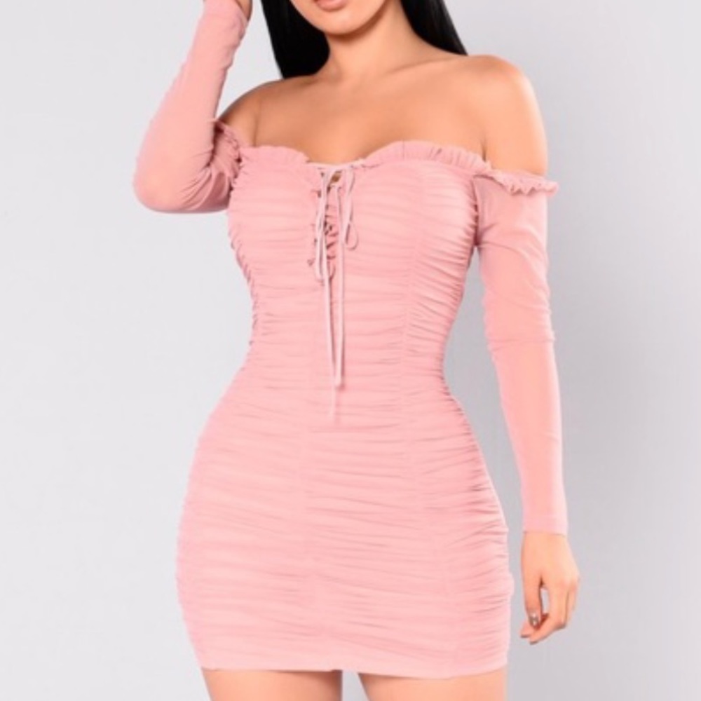 Ribbed fashion nova off shoulder cute dress